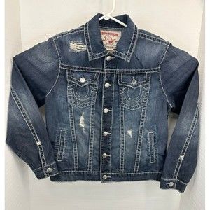 True Religion two piece embellished  jean jacket and Pants-Size:38.   Jacket X/L